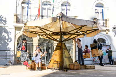 foto del espectáculo de circo infantil y familiar Qué disparate de Cirko Psikario