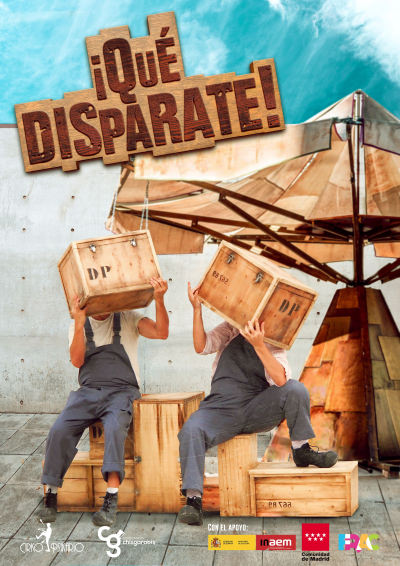 cartel espectáculo de circo y clown infantil y familiar Qué disparate de Cirko Psikario. Teatro de calle