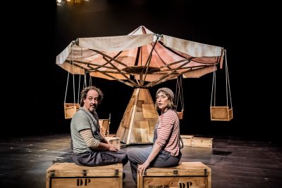 cartel espectáculo de circo y clown infantil y familiar Qué disparate de Cirko Psikario. Teatro de calle